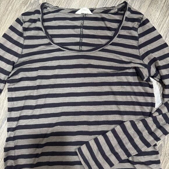 Madewell Small Grey Striped Long Sleeve Tee - Picture 2 of 5